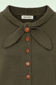 Banned Retro - Pia Tie vest in Legergroen 3