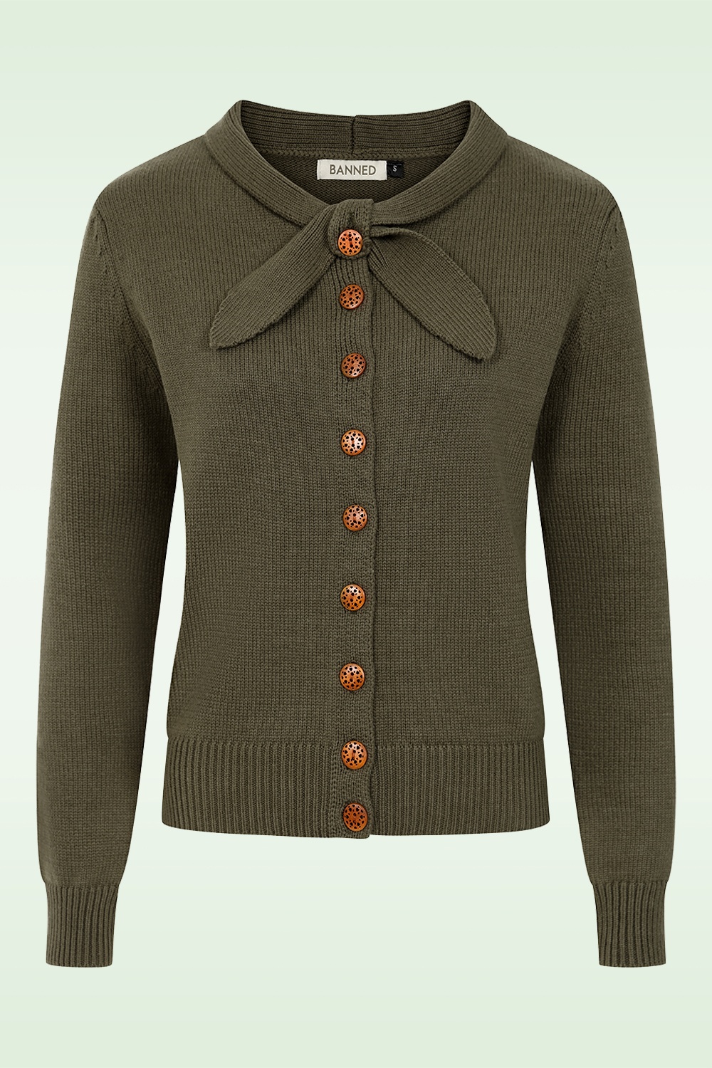 Banned Retro - Pia Tie vest in Legergroen 2