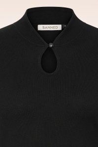 Banned Retro - Tear Drop gebreide top in zwart 2
