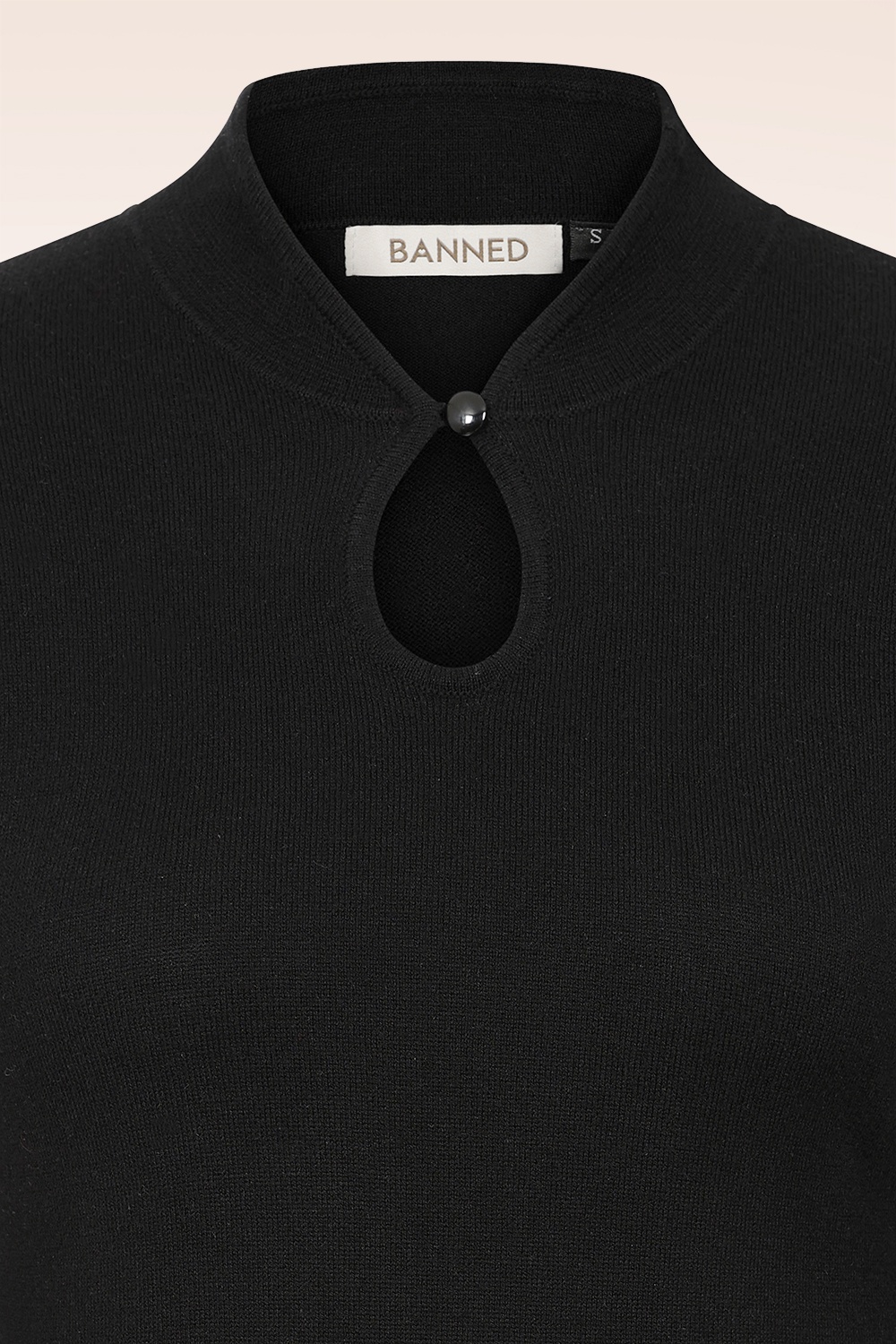 Banned Retro - Tear Drop gebreide top in zwart 2