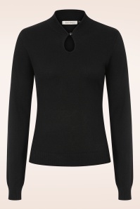 Banned Retro - Tear Drop gebreide top in zwart