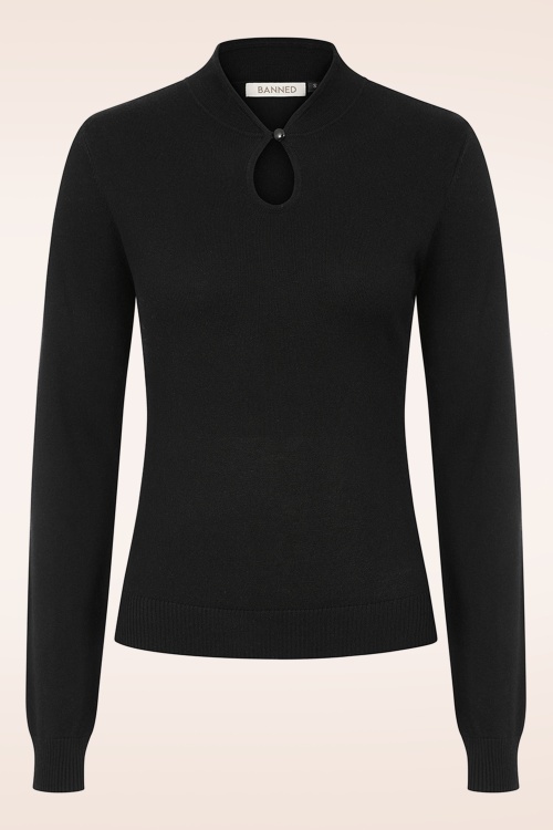 Banned Retro - Tear Drop gebreide top in crème