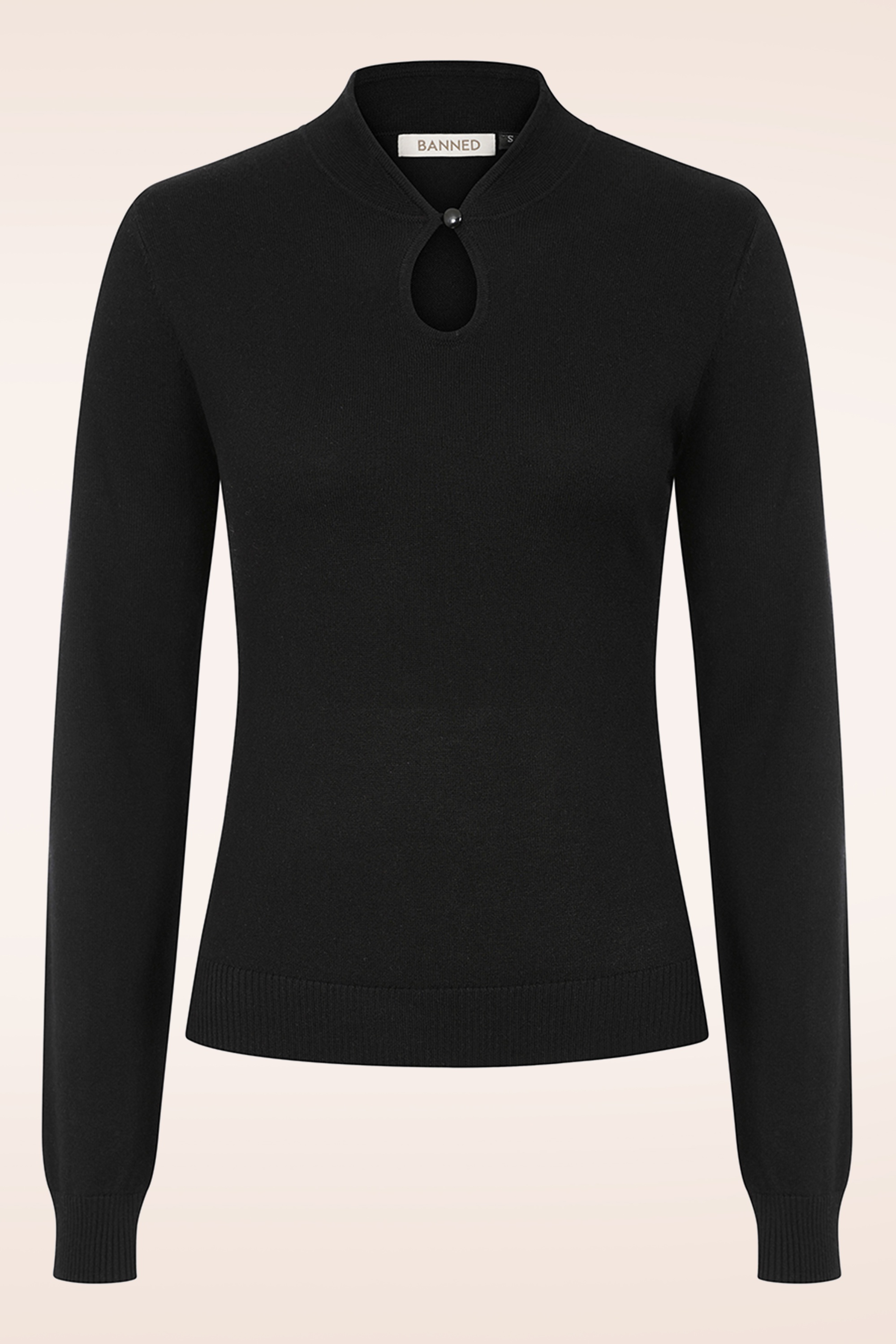 Banned Retro - Tear Drop gebreide top in zwart