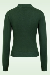 Banned Retro - Tear Drop gebreide top in flessengroen 3