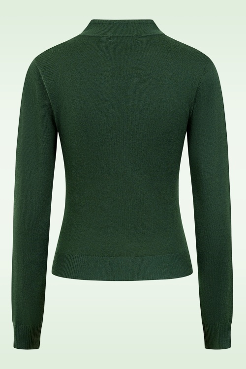 Banned Retro - Tear Drop gebreide top in flessengroen 3