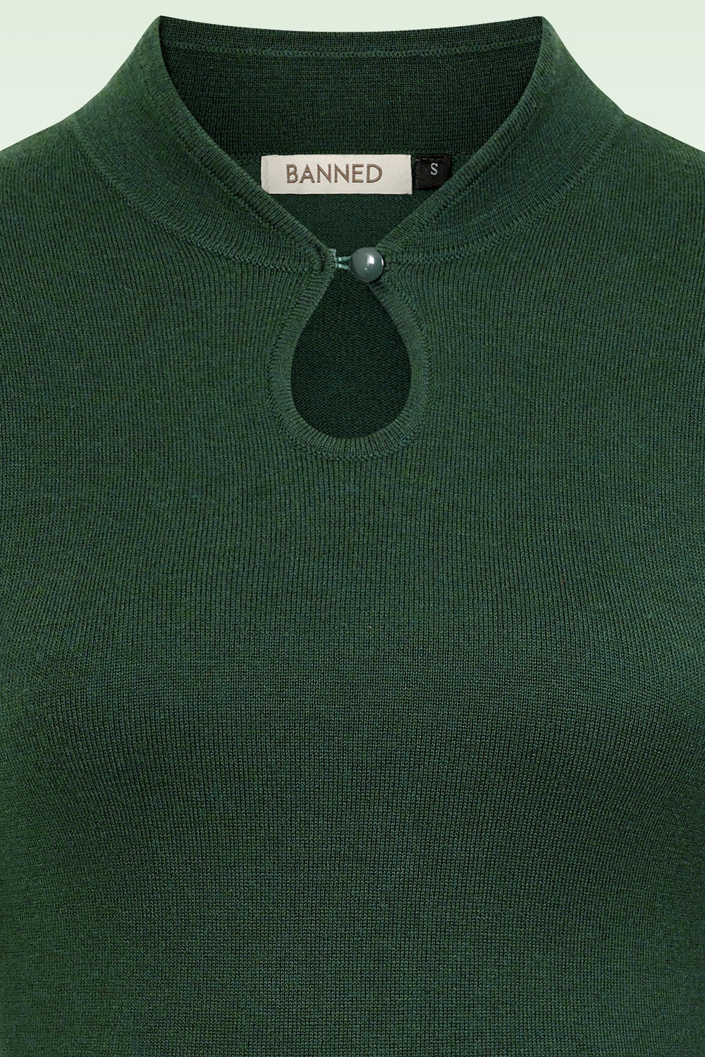 Banned Retro - Tear Drop gebreide top in flessengroen 2