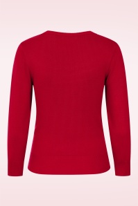 Banned Retro - Kia gebreide top in lippenstiftrood 3