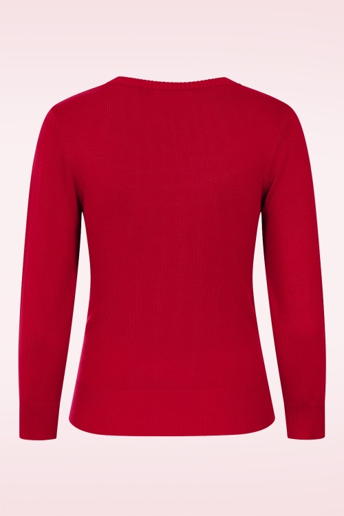 Banned Retro - Kia gebreide top in lippenstiftrood 3