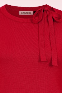 Banned Retro - Kia gebreide top in lippenstiftrood 2