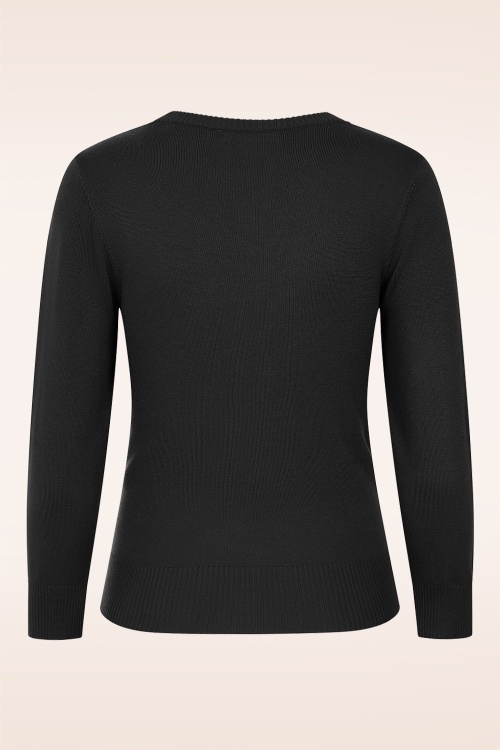 Banned Retro - Kia gebreide top in zwart 3