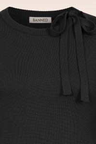 Banned Retro - Kia gebreide top in zwart 2