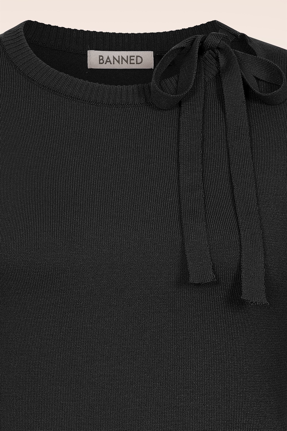 Banned Retro - Kia gebreide top in zwart 2