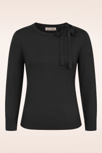 Banned Retro - Kia gebreide top in zwart