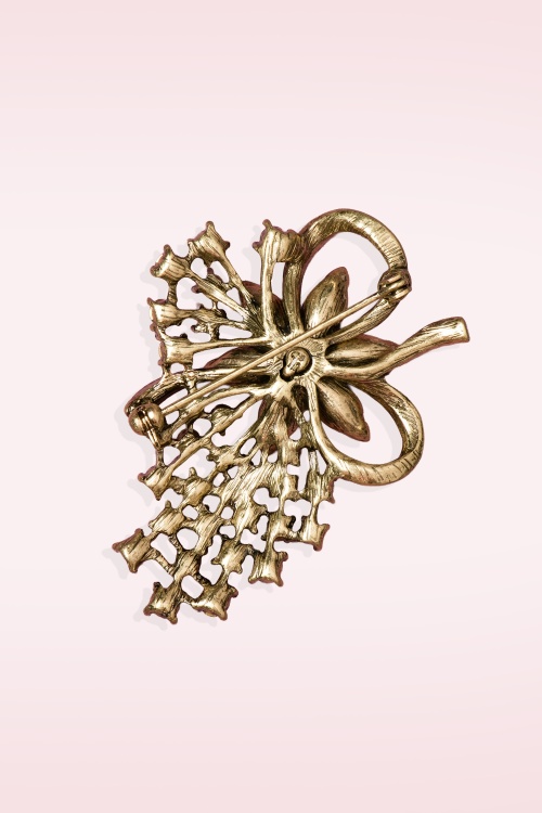 Lovely - Miriam Haskell parelbroche in goud 3