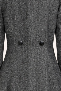 Banned Retro - Tilly Herringbone swing jas in grijs 5