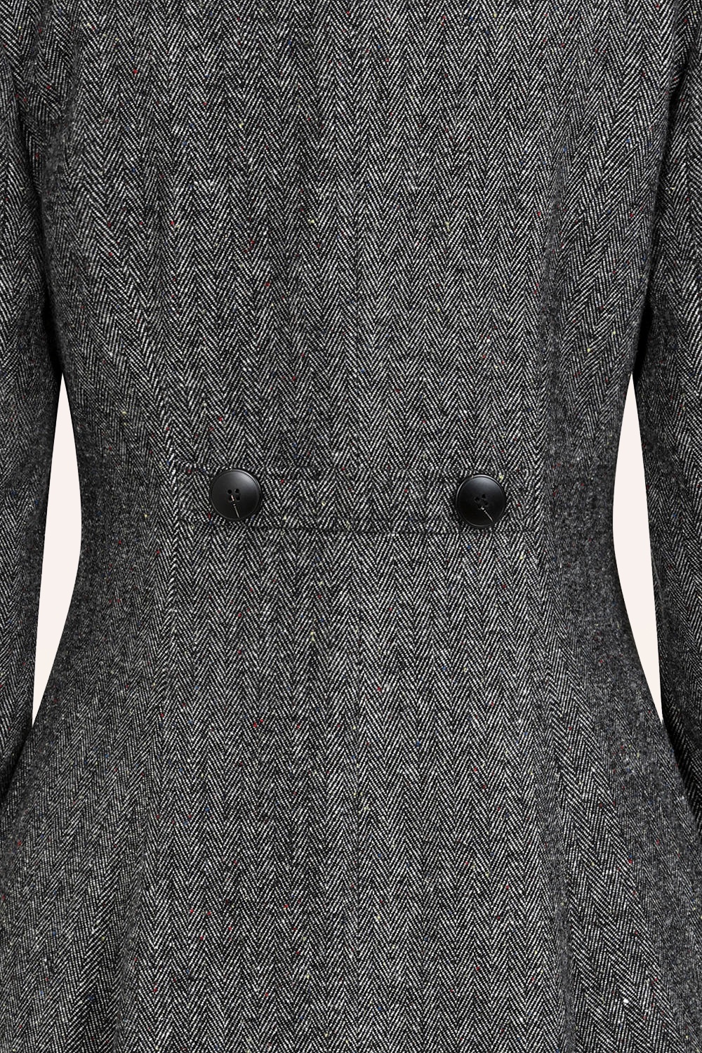 Banned Retro - Tilly Herringbone swing jas in grijs 5