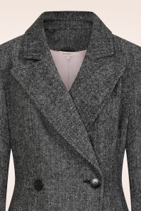 Banned Retro - Tilly Herringbone swing jas in grijs 3