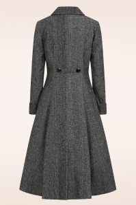 Banned Retro - Tilly Herringbone swing jas in grijs 6