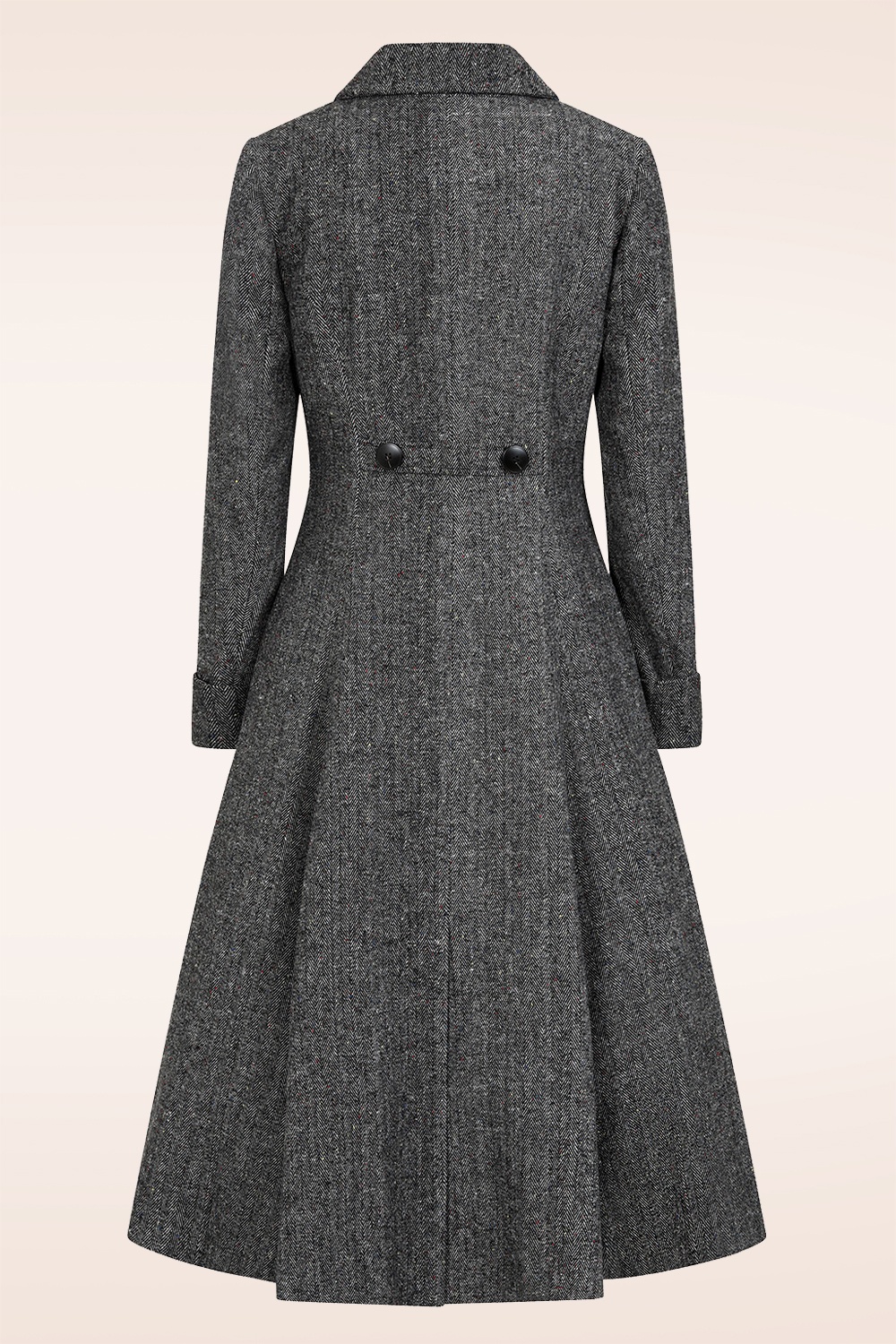 Banned Retro - Tilly Herringbone swing jas in grijs 6