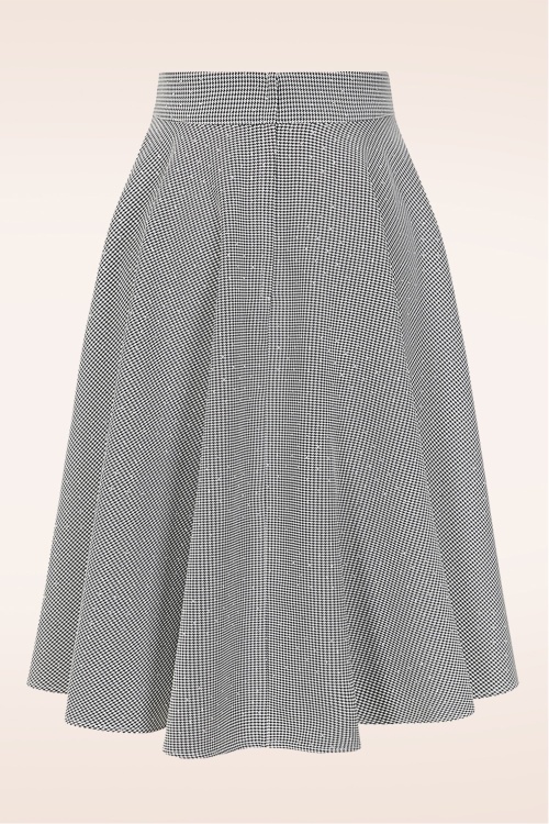 Banned Retro - Felice Sparkly Houndstooth swing rok in zwart en wit 5