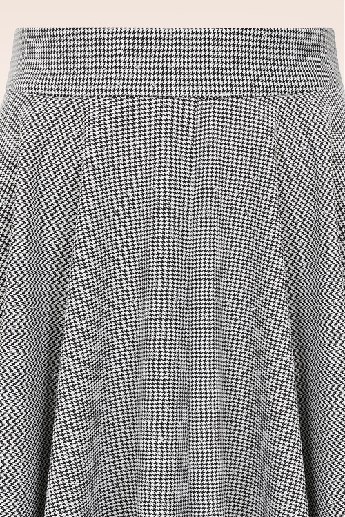 Banned Retro - Felice Sparkly Houndstooth swing rok in zwart en wit 4