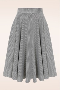 Banned Retro - Felice Sparkly Houndstooth swing rok in zwart en wit 2