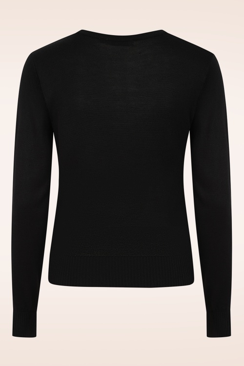 Banned Retro - Pearl cardigan in zwart 4