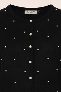 Banned Retro - Pearl cardigan in zwart 3