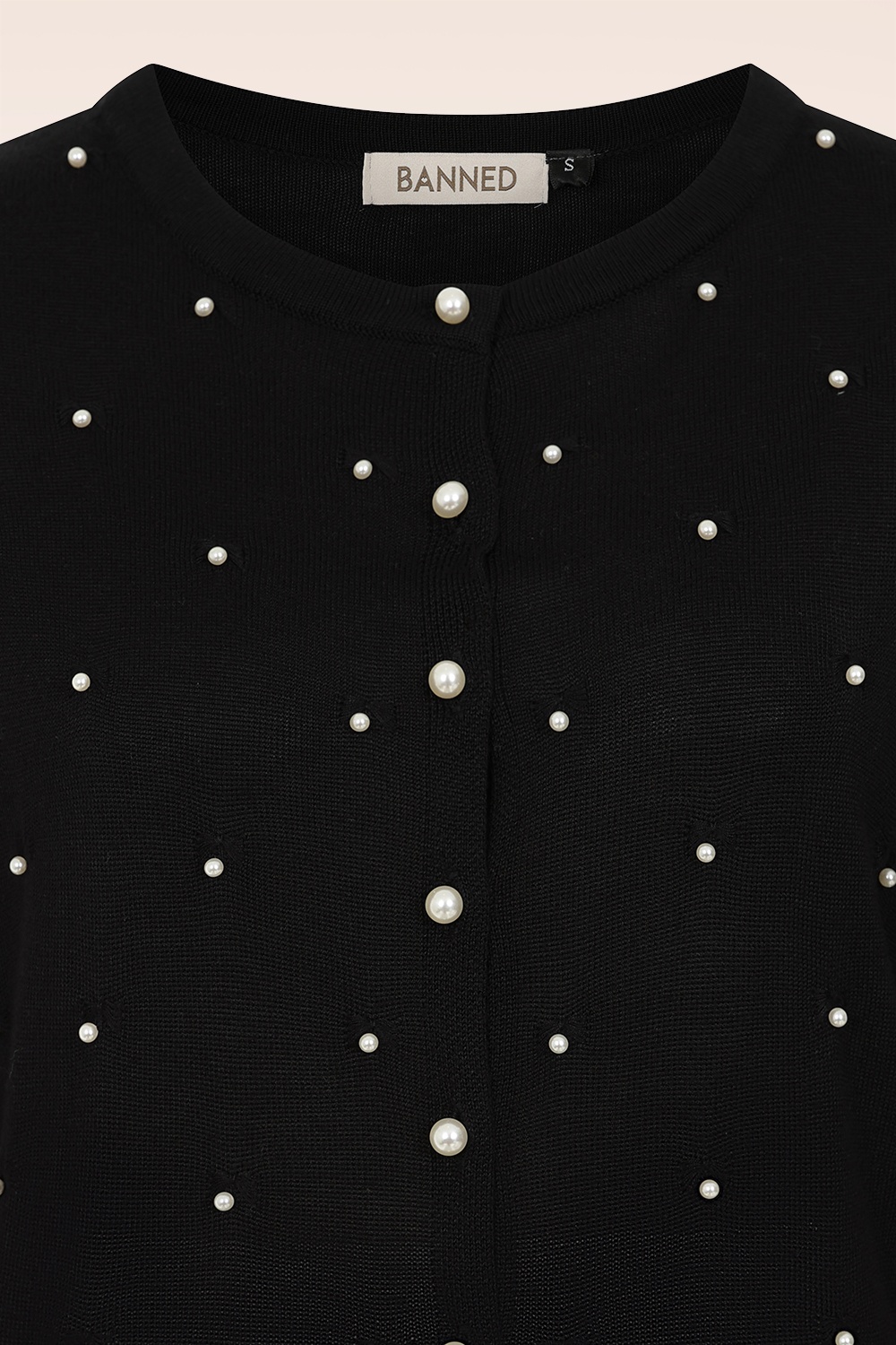 Banned Retro - Pearl cardigan in zwart 3