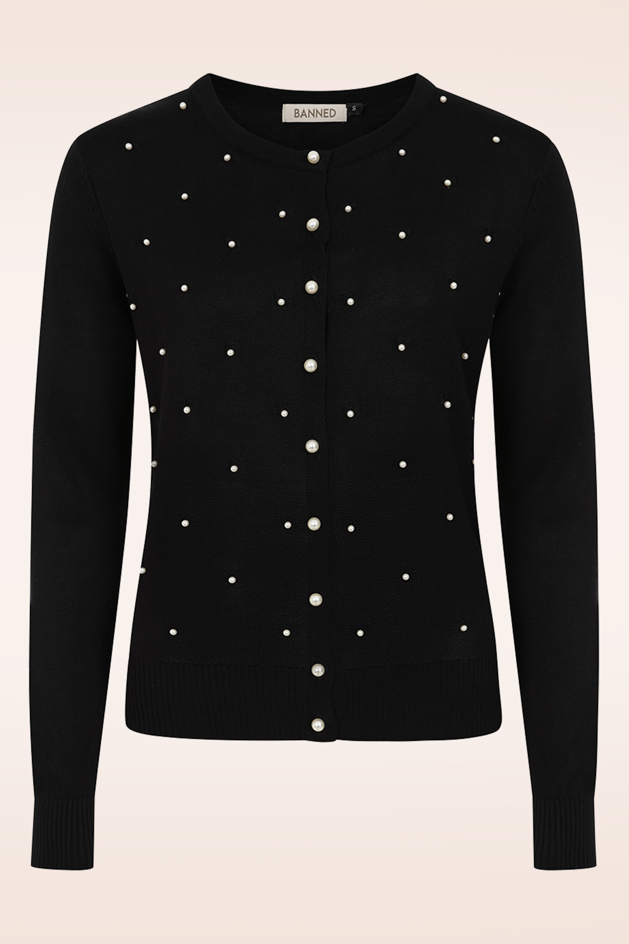 Banned Retro - Pearl cardigan in zwart 2