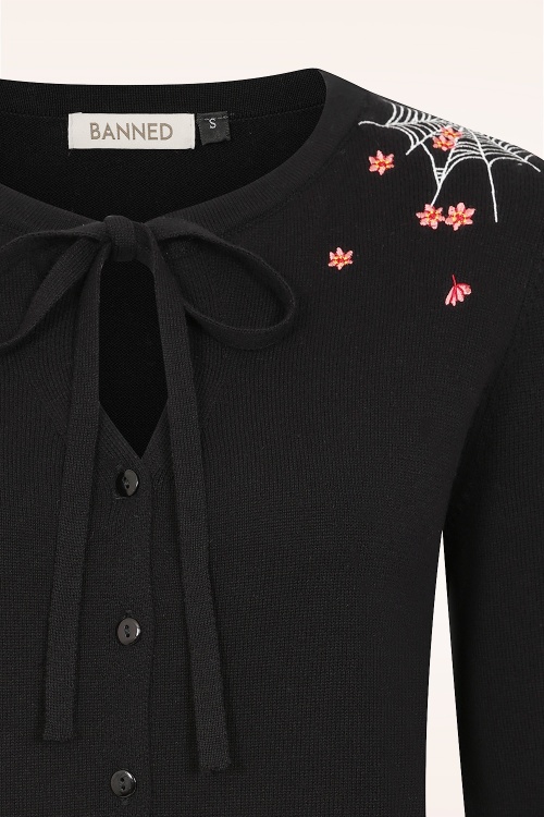 Banned Retro - Web and Willow cardigan in zwart 4