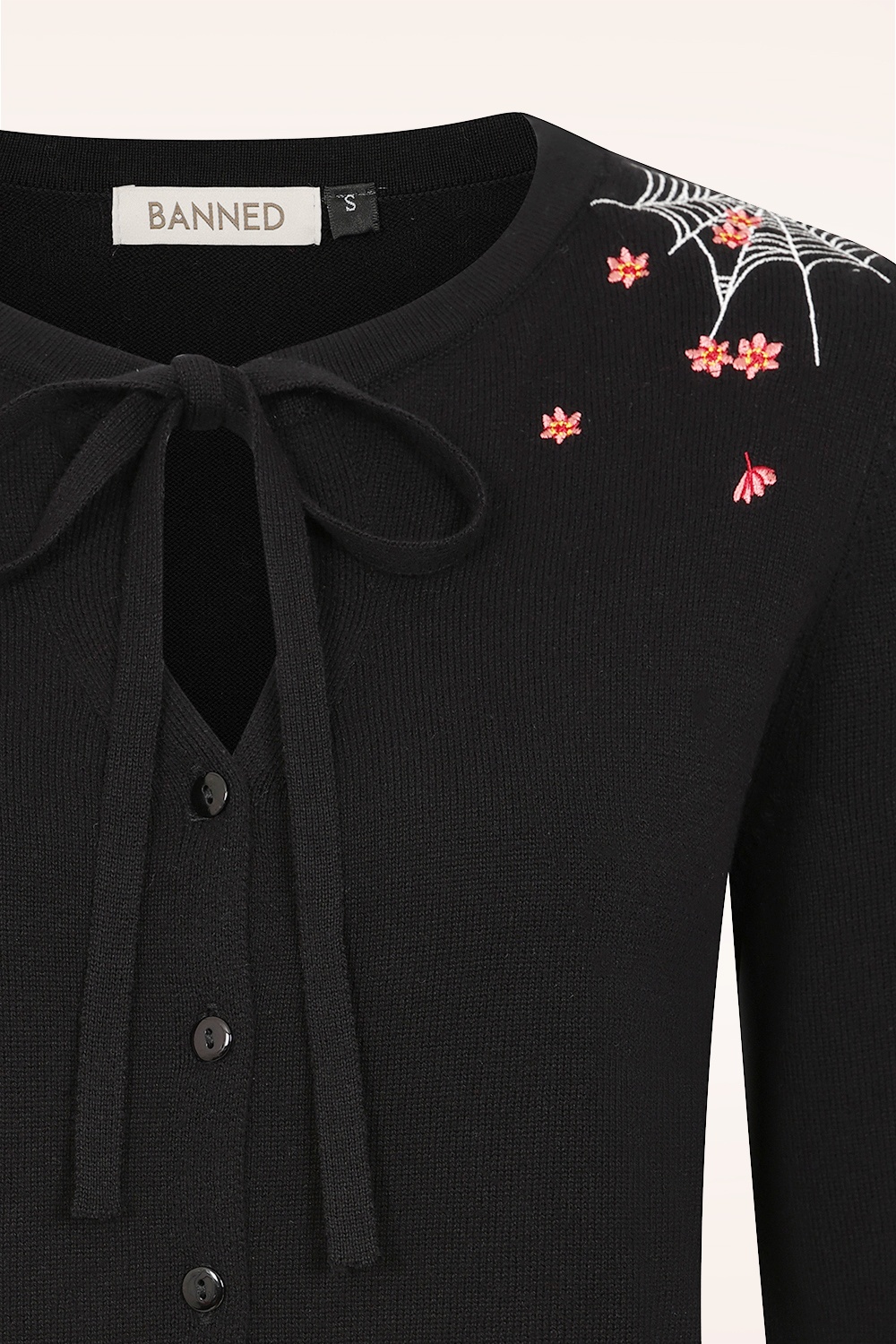 Banned Retro - Web and Willow cardigan in zwart 4