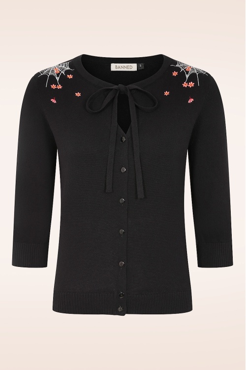 Banned Retro - Web and Willow cardigan in zwart