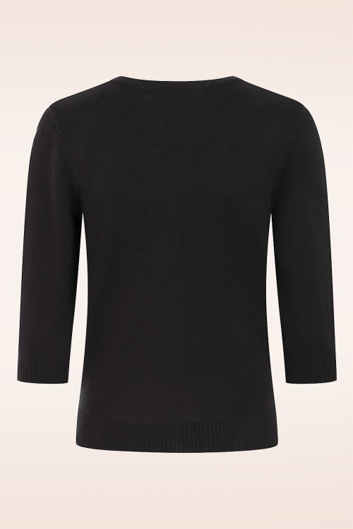 Banned Retro - Midnight Bloom cardigan in zwart 4