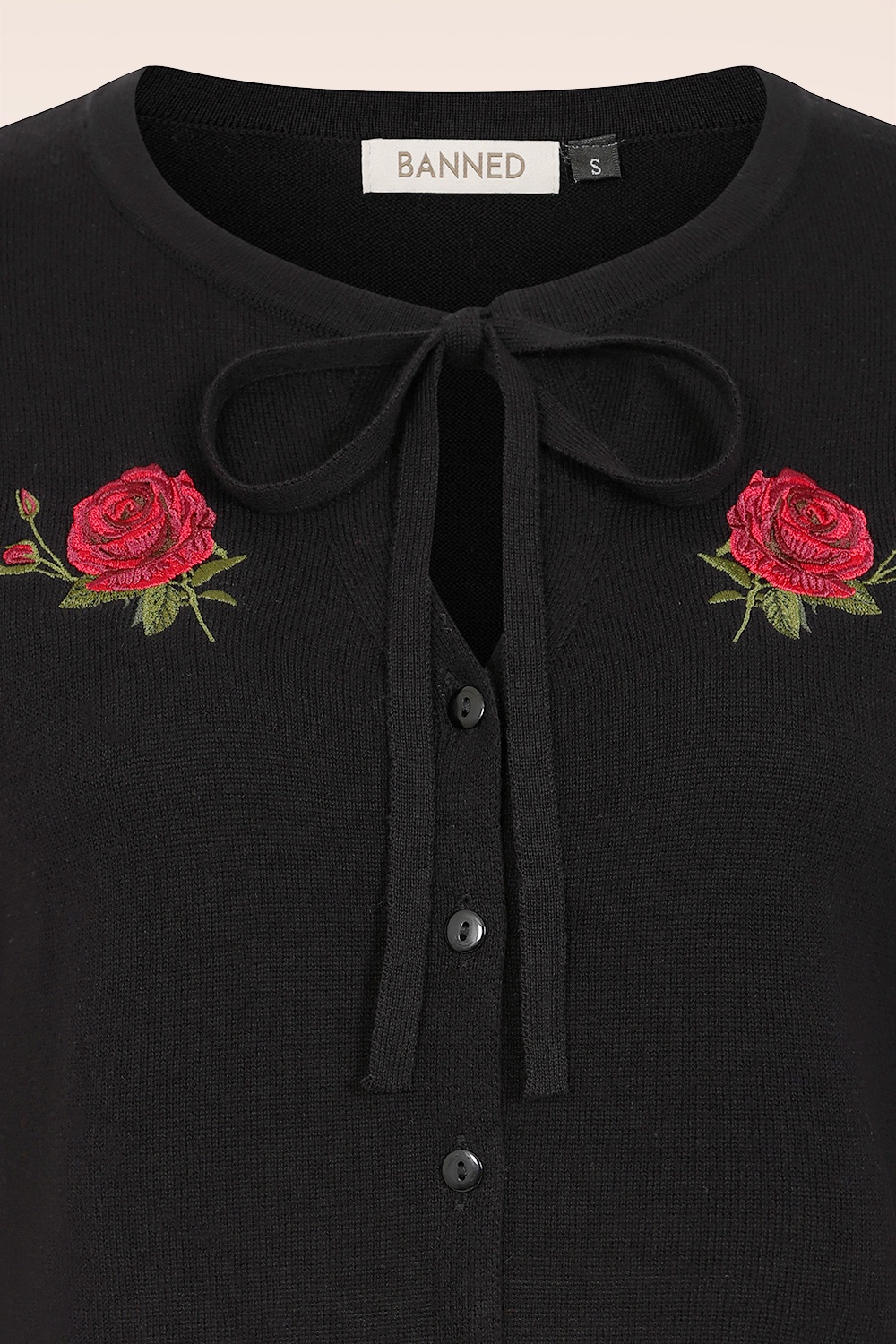 Banned Retro - Midnight Bloom cardigan in zwart 2