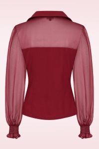 Banned Retro - Bernice blouse in bordeauxrood 5