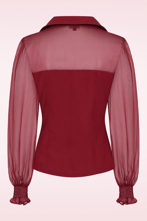Banned Retro - Bernice blouse in bordeauxrood 5
