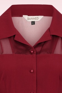 Banned Retro - Bernice blouse in bordeauxrood 3