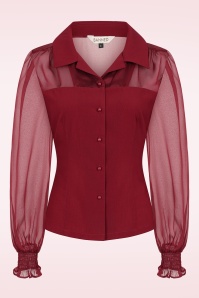 Banned Retro - Bernice blouse in bordeauxrood 2