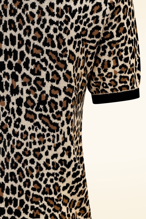Banned Retro - Lilly gebreide top in leopard 5