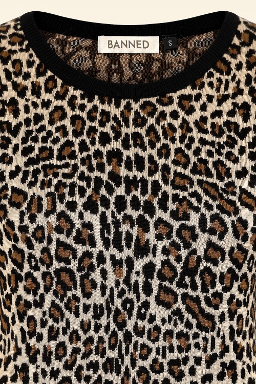 Banned Retro - Lilly gebreide top in leopard 4