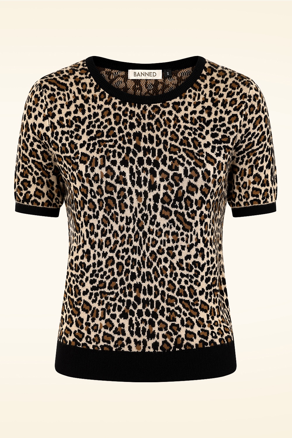 Banned Retro - Lilly gebreide top in leopard 2