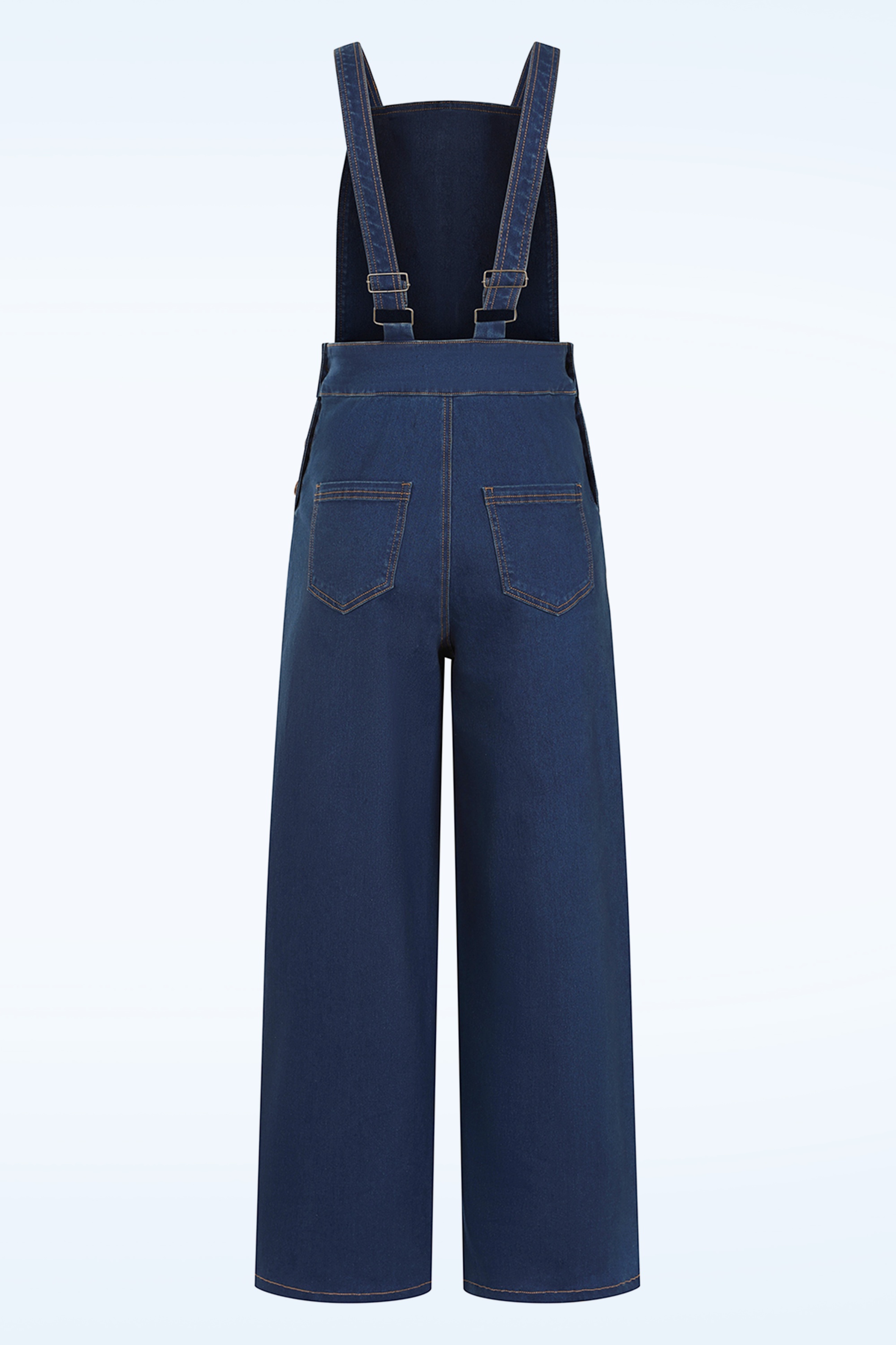 Banned Retro - Colette Denim tuinbroek in donkerblauw 3