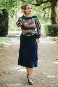 King Louie - Bibi Satin Star midi rok in avondblauw