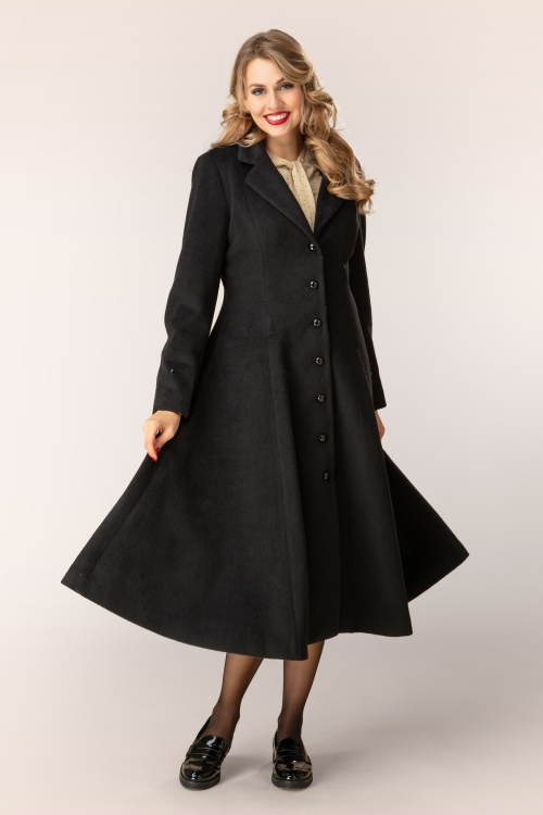 Banned Retro - Rosaly swing jas in zwart 3