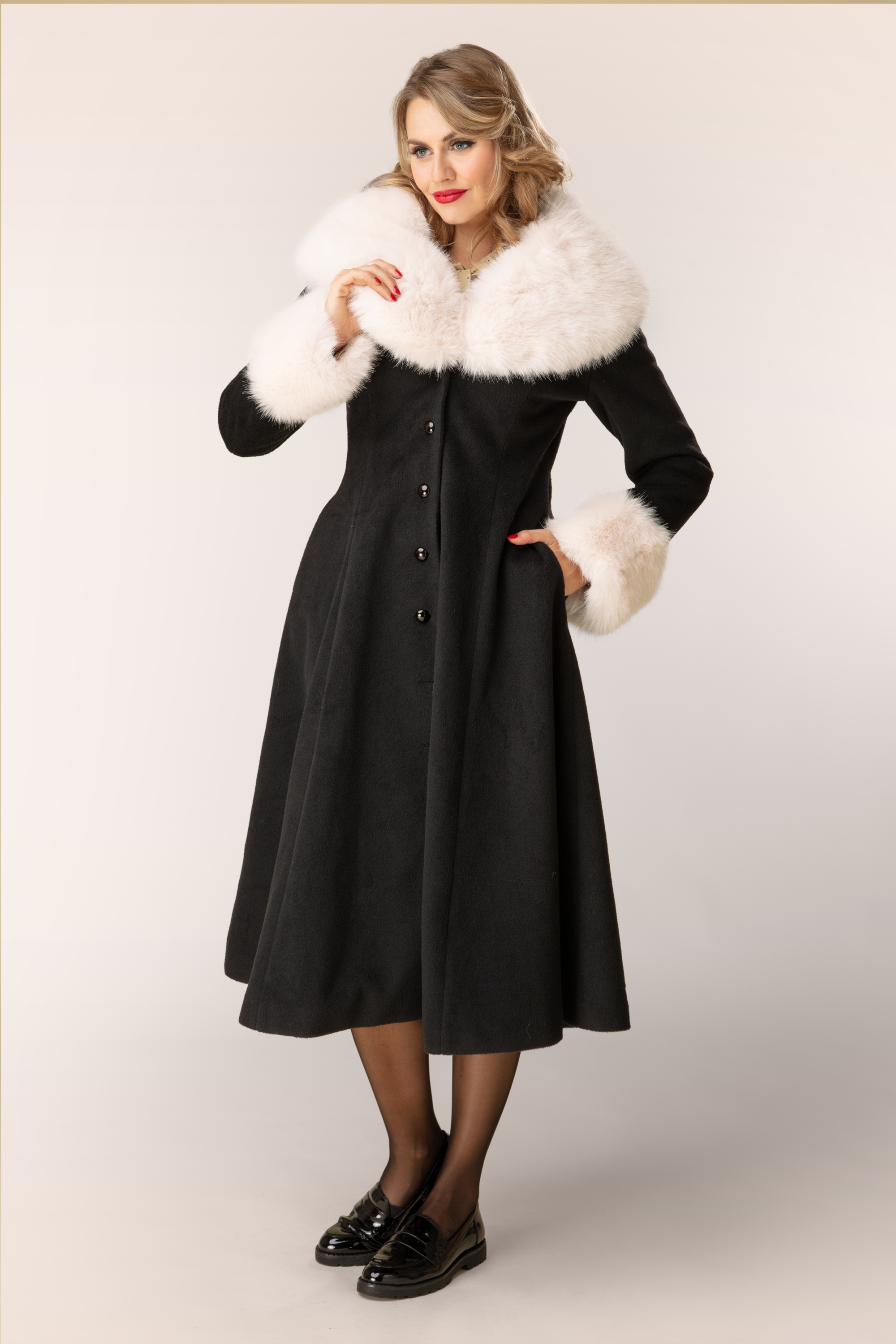 Banned Retro - Rosaly swing jas in zwart