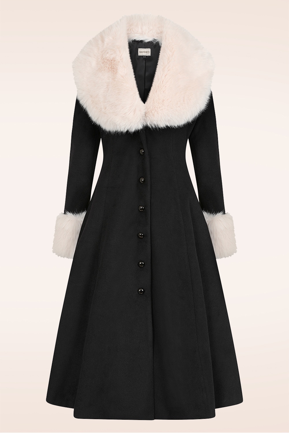 Banned Retro - Rosaly swing jas in zwart 2