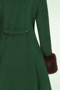 Banned Retro - Rosaly swing jas in flessengroen 6