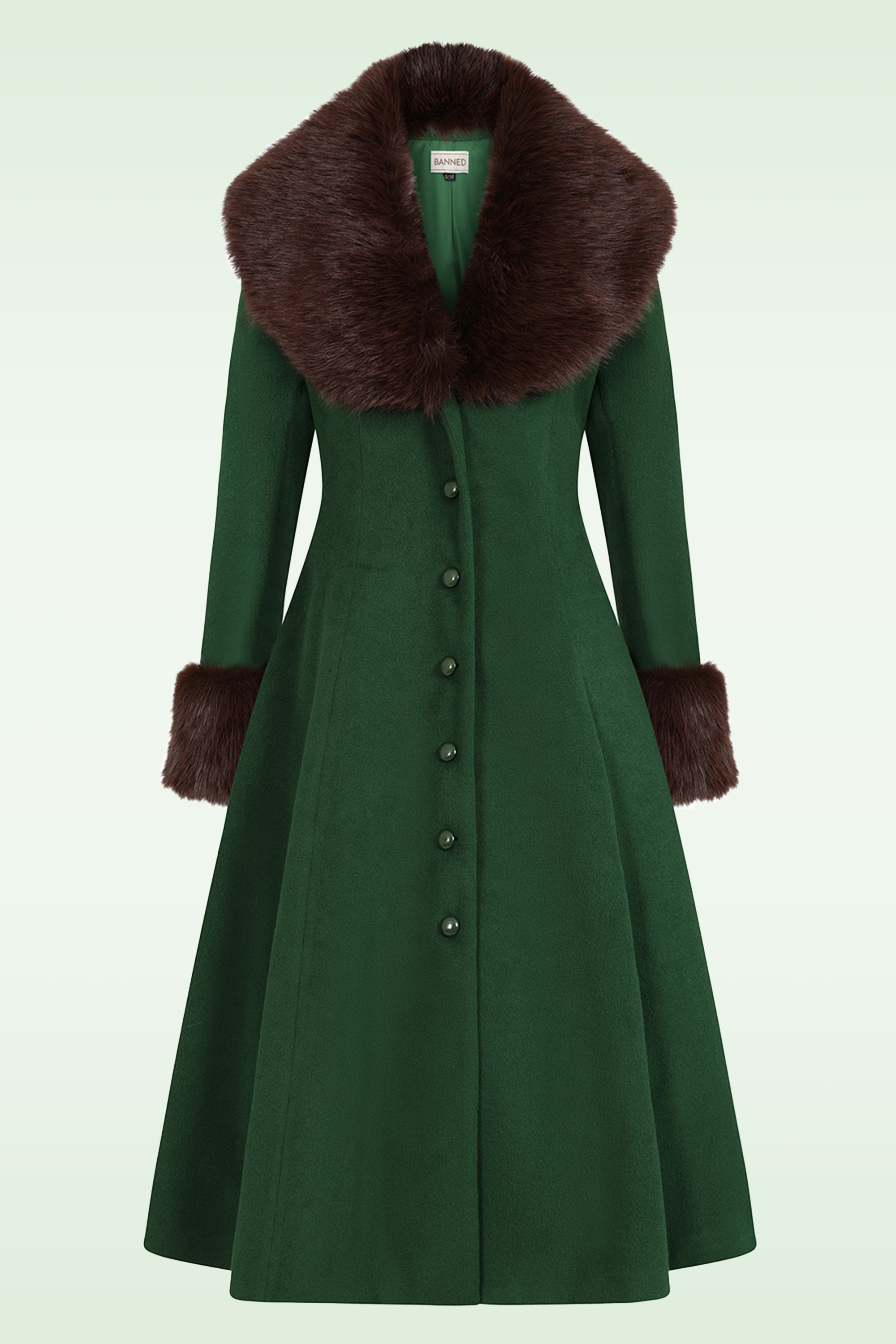 Banned Retro - Rosaly swing jas in flessengroen 2