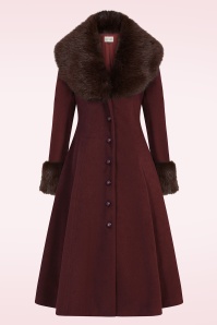 Banned Retro - Rosaly swing jas in bordeaux 2